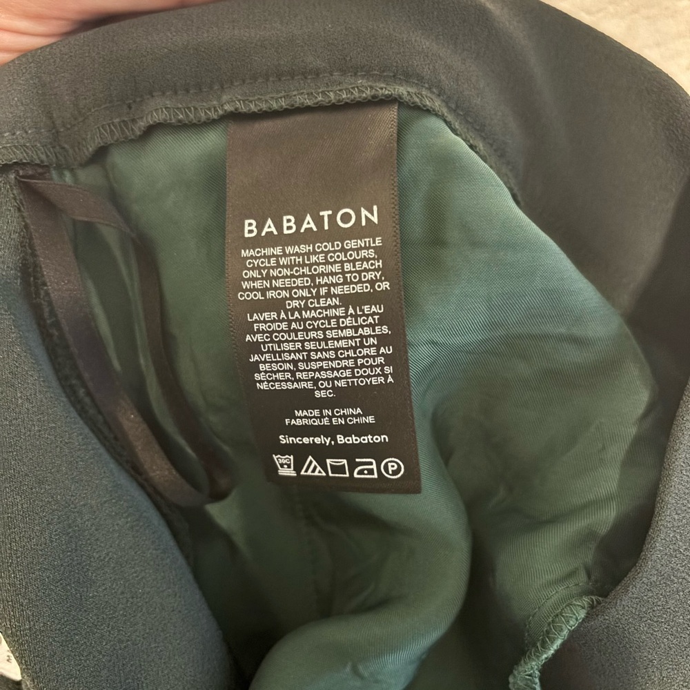 Aritzia Babaton Conan Cropped Trousers Dark Green - Picture 8 of 12